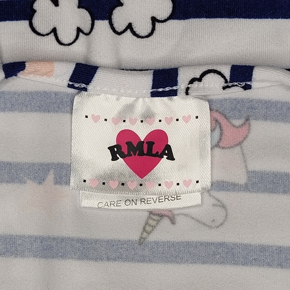 RMLA Girls Striped Unicorns and Rainbows Dress - Picture 3 of 6